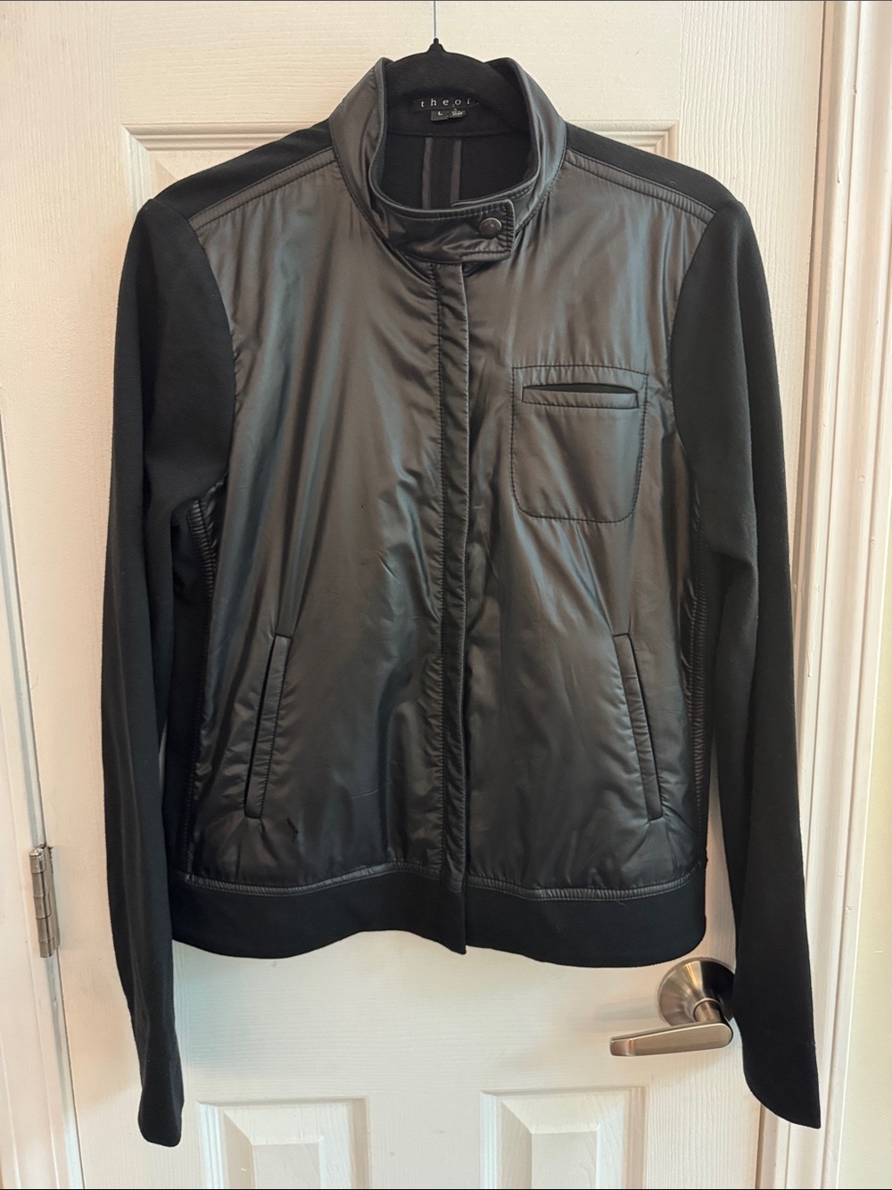 THEORY Mantle Front Zip Up Women’s Jacket Black Size Large